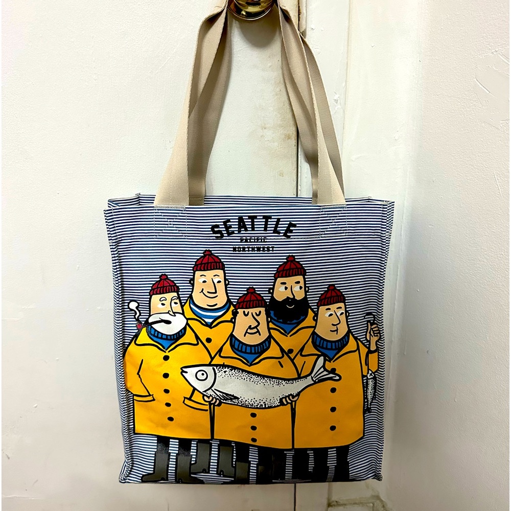 Seattle canvas shoulder tote bag